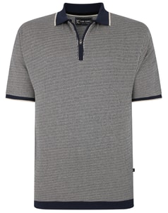 KAM Jersey Weave Pattern 1/4 Zip Polo Navy